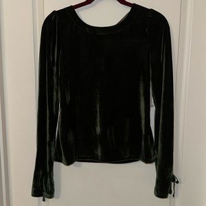 Emerald Green Velvet Top